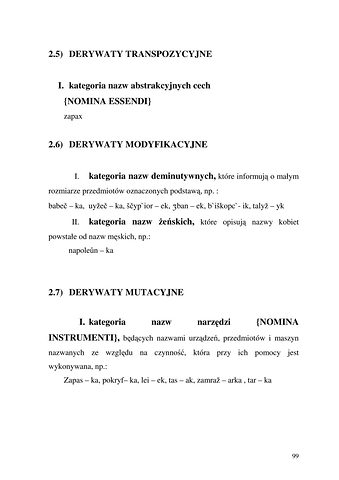 Strona 99 pracy „Nazwy sprzętów kuchennych, produktów spożywczych i posiłków w polszczyźnie mówionej mieszkańców Draganowej koło Dukli”