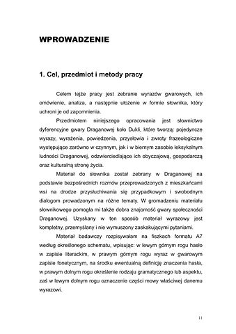 Strona 8 pracy „Słownik dyferencyjny gwary Draganowej koło Dukli”