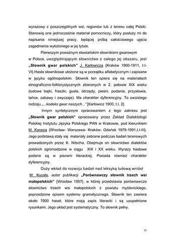 Strona 13 pracy „Słownik dyferencyjny gwary Draganowej koło Dukli”