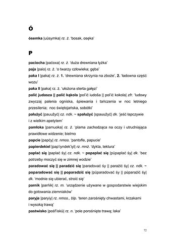 Strona 69 pracy „Słownik dyferencyjny gwary Draganowej koło Dukli”