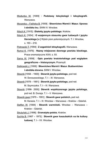 Strona 109 pracy „Słownik dyferencyjny gwary Draganowej koło Dukli”