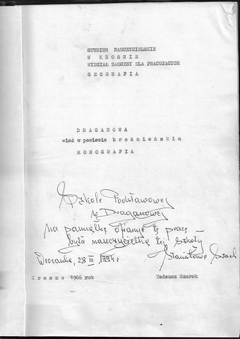 Strona 1 pracy „Draganowa wieś w powiecie krośnieńskim. Monografia”